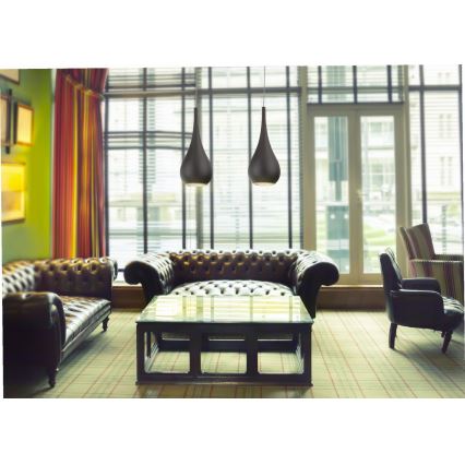 MAXLIGHT P0233 - Hanglamp aan een koord DROP 1xE27/40W/230V diameter 20 cm zwart