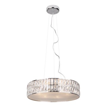 MAXLIGHT P0236 - Suspension filaire DIAMANTE 5xG9/42W/230V d. 38 cm chrome brillant