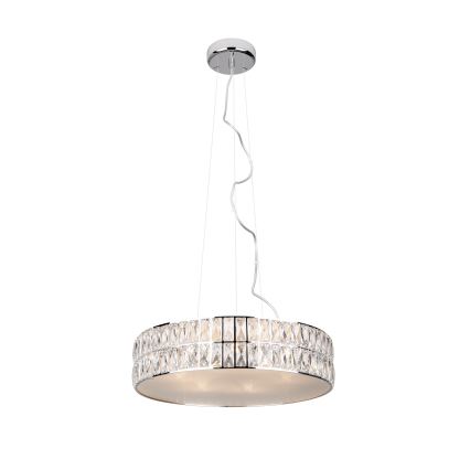 MAXLIGHT P0236 - Suspension filaire DIAMANTE 5xG9/42W/230V d. 38 cm chrome brillant