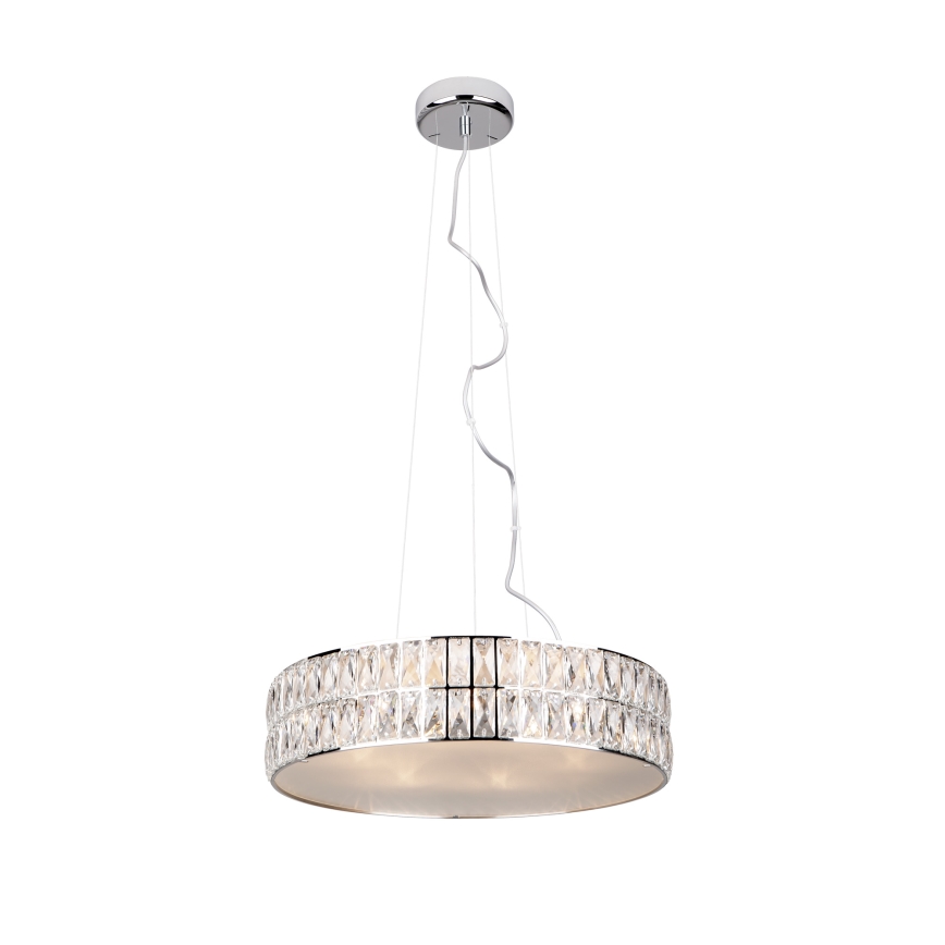 MAXLIGHT P0236 - Suspension filaire DIAMANTE 5xG9/42W/230V d. 38 cm chrome brillant