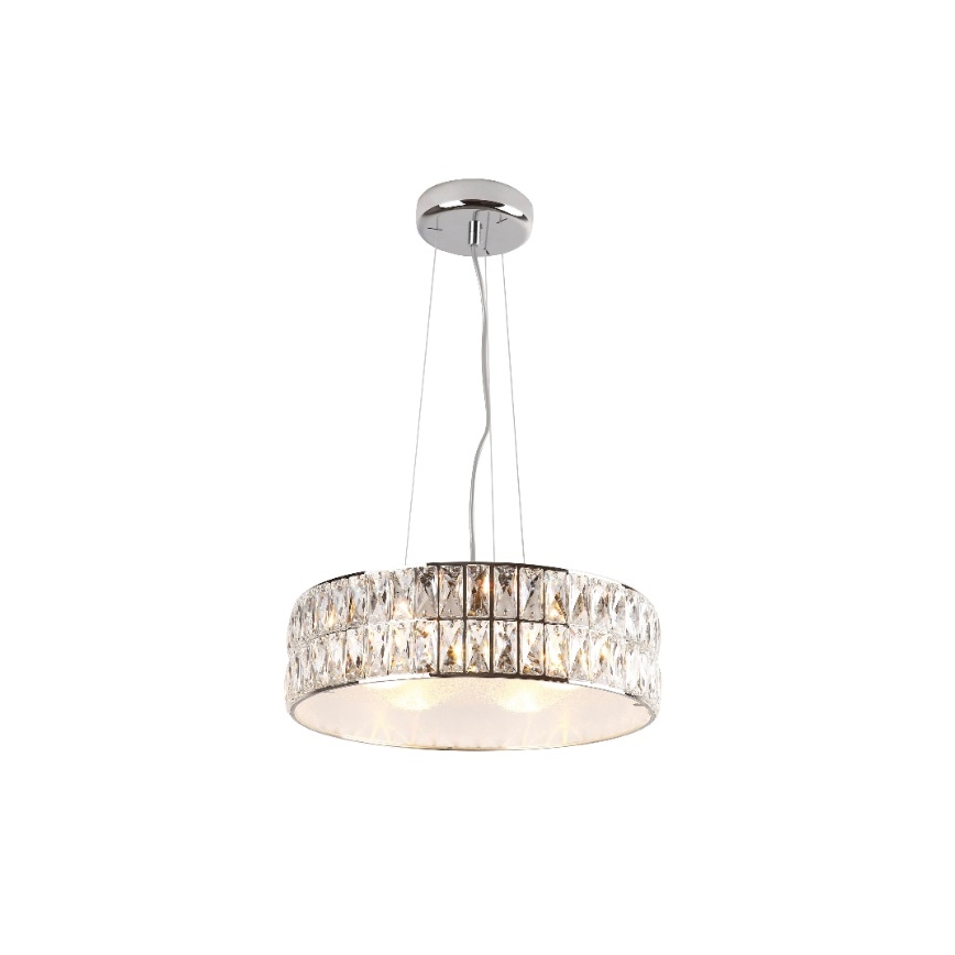 MAXLIGHT P0238 - Suspension filaire DIAMANTE 6xG9/42W/230V d. 46 cm chrome brillant