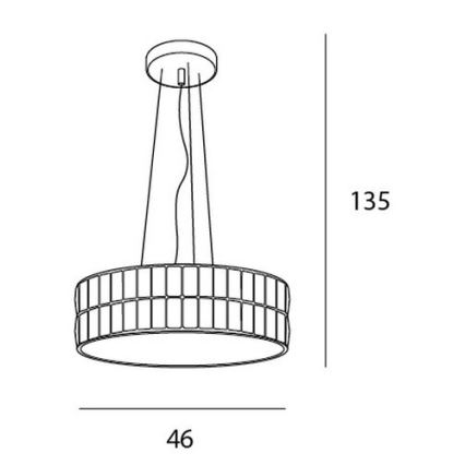 MAXLIGHT P0238 - Suspension filaire DIAMANTE 6xG9/42W/230V d. 46 cm chrome brillant