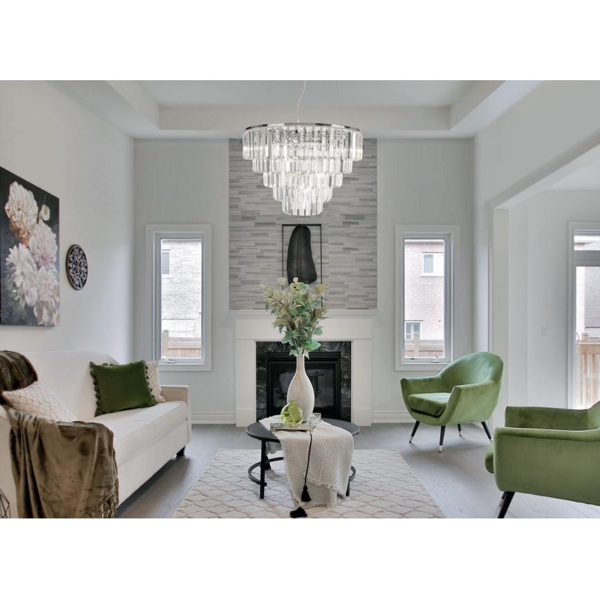 MAXLIGHT P0260 - Hanglamp aan een koord MONACO 15xG9/40W/230V diameter 60 cm glanzend chroom