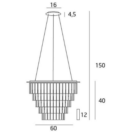 MAXLIGHT P0260 - Hanglamp aan een koord MONACO 15xG9/40W/230V diameter 60 cm glanzend chroom