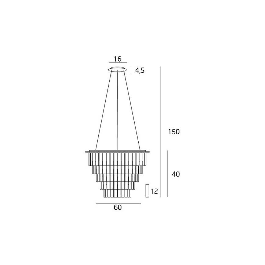 MAXLIGHT P0260 - Hanglamp aan een koord MONACO 15xG9/40W/230V diameter 60 cm glanzend chroom