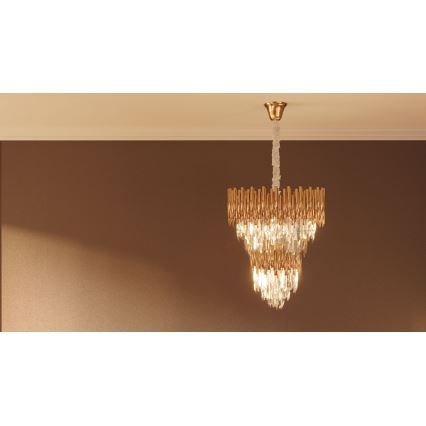 MAXLIGHT P0283 - Hanglamp aan een ketting VOGUE 16xE14/40W/230V diameter 60 cm goud