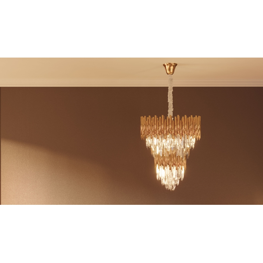 MAXLIGHT P0283 - Hanglamp aan een ketting VOGUE 16xE14/40W/230V diameter 60 cm goud