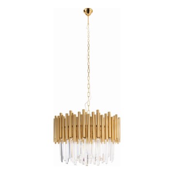 MAXLIGHT P0284 - Hanglamp aan een ketting VOGUE 12xE14/40W/230V diameter 60 cm goud