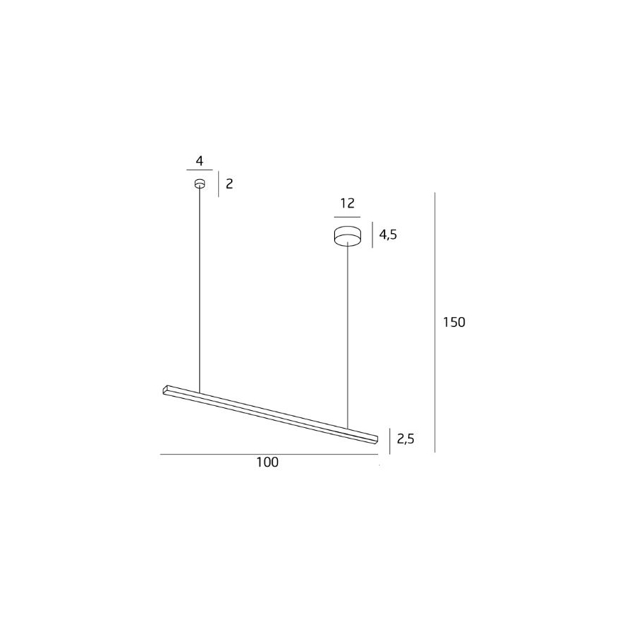 MAXLIGHT P0310 - LED Hanglamp aan een koord TRIO LED/12W/230V zwart