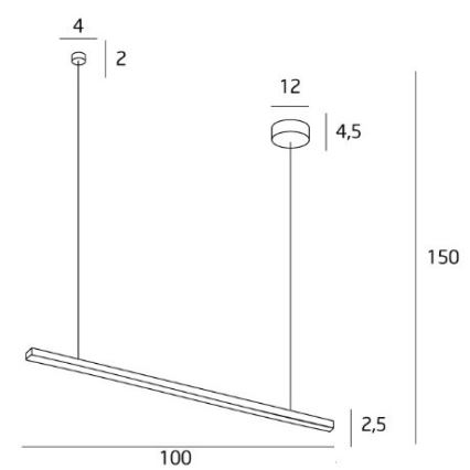MAXLIGHT P0310D - Dimbare LED hanglamp aan een koord TRIO LED/12W/230V zwart
