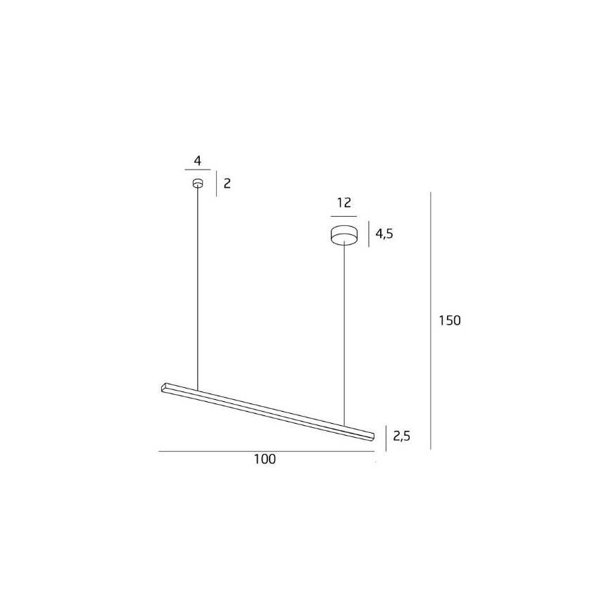 MAXLIGHT P0310D - Dimbare LED hanglamp aan een koord TRIO LED/12W/230V zwart