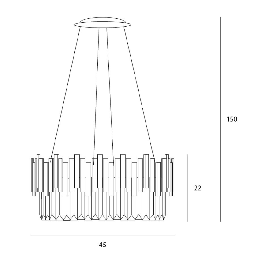 MAXLIGHT P0368 - Suspension filaire TREND 8xE14/40W/230V d. 45 cm doré