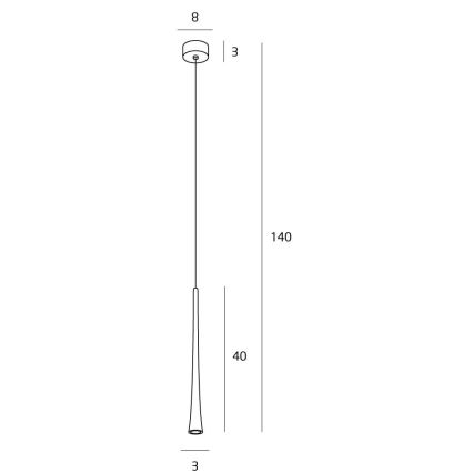 MAXLIGHT P0372 - Suspension filaire CAFE LED/7W/230V d. 3 cm noir