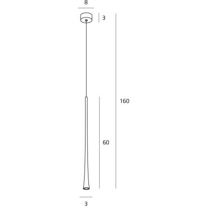 MAXLIGHT P0373 - LED Hanglamp aan een koord KOFFIE LED/7W/230V diameter 3 cm zwart
