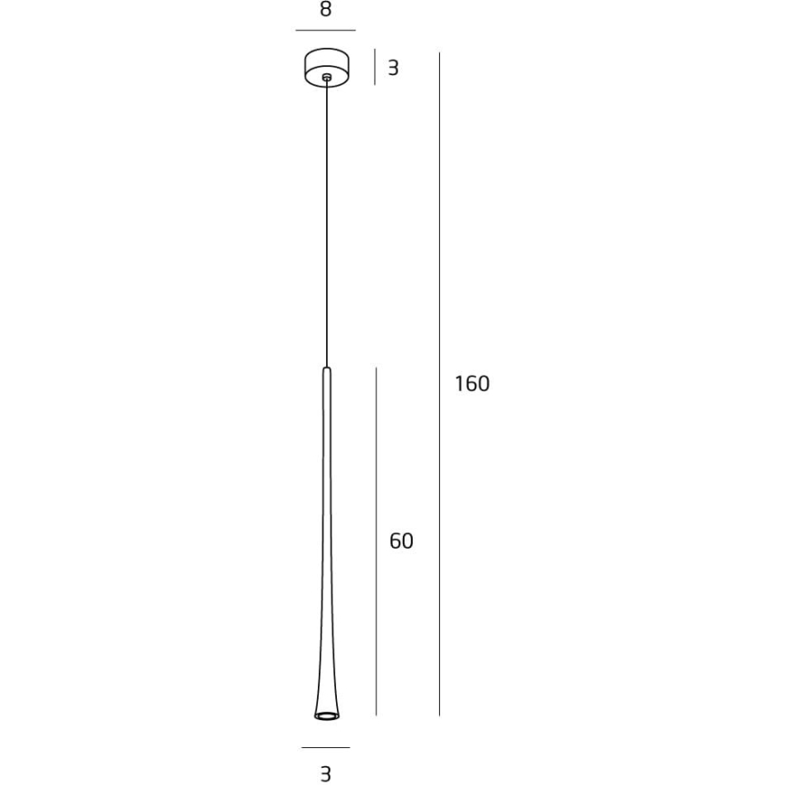 MAXLIGHT P0373 - LED Hanglamp aan een koord KOFFIE LED/7W/230V diameter 3 cm zwart