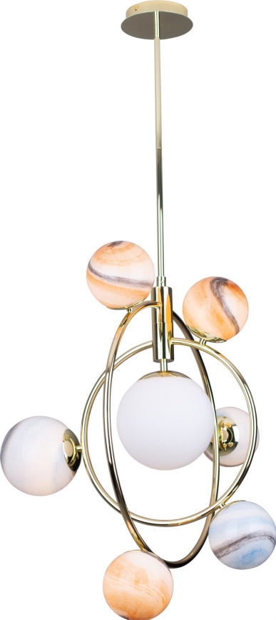 MAXLIGHT P0378 - Hanglamp met vaste pendel COSMOS 7xG9/40W/230V goud
