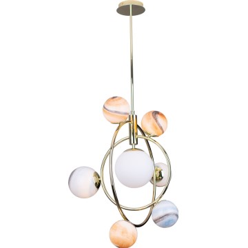 MAXLIGHT P0378 - Suspension-barre COSMOS 7xG9/40W/230V doré