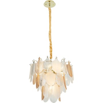 MAXLIGHT P0417 - Suspension chaîne ARWENA 7xE14/40W/230V d. 50 cm doré