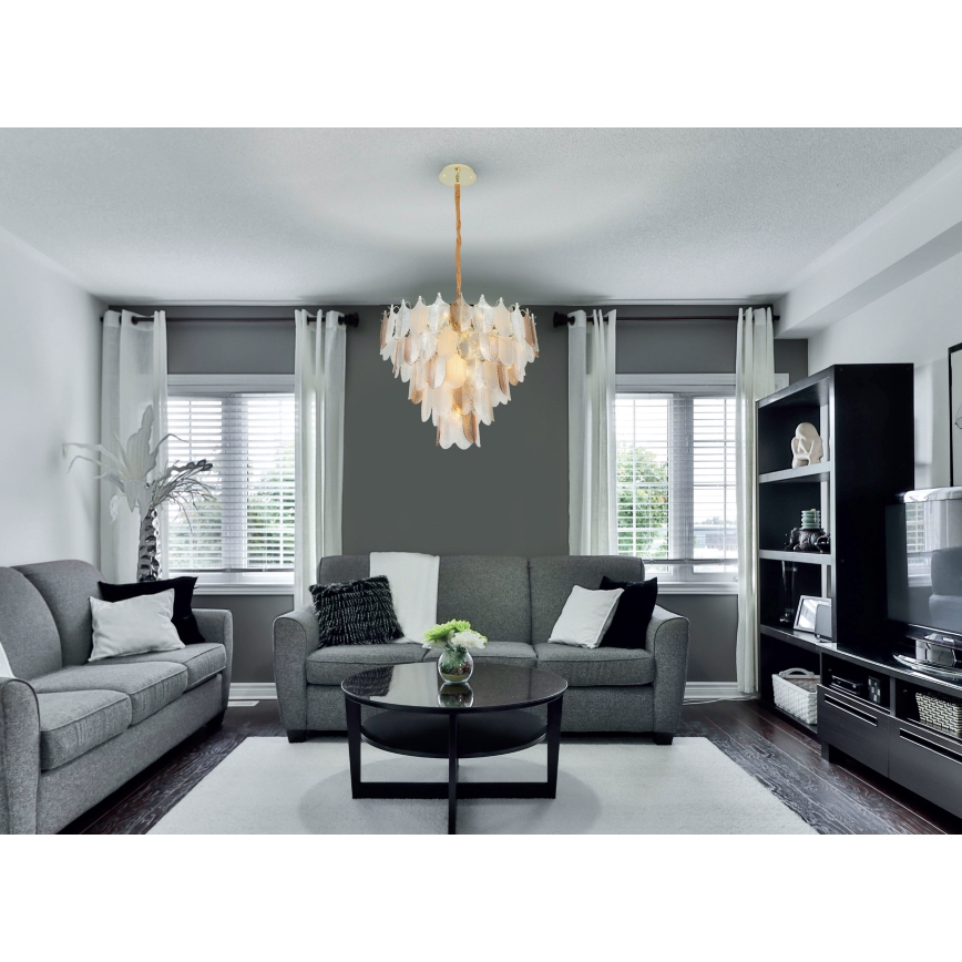 MAXLIGHT P0418 - Hanglamp aan een ketting ARWENA 15xE14/40W/230V diameter 80 cm goud