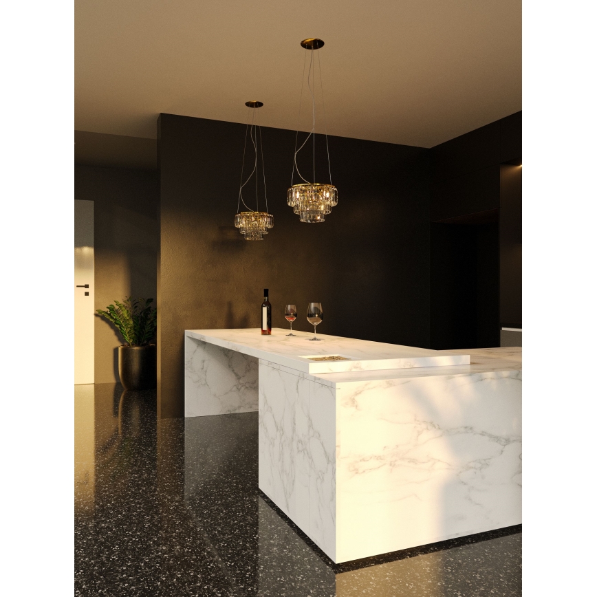 MAXLIGHT P0423 - Hanglamp aan een koord MONACO 9xG9/40W/230V diameter 42 cm goud