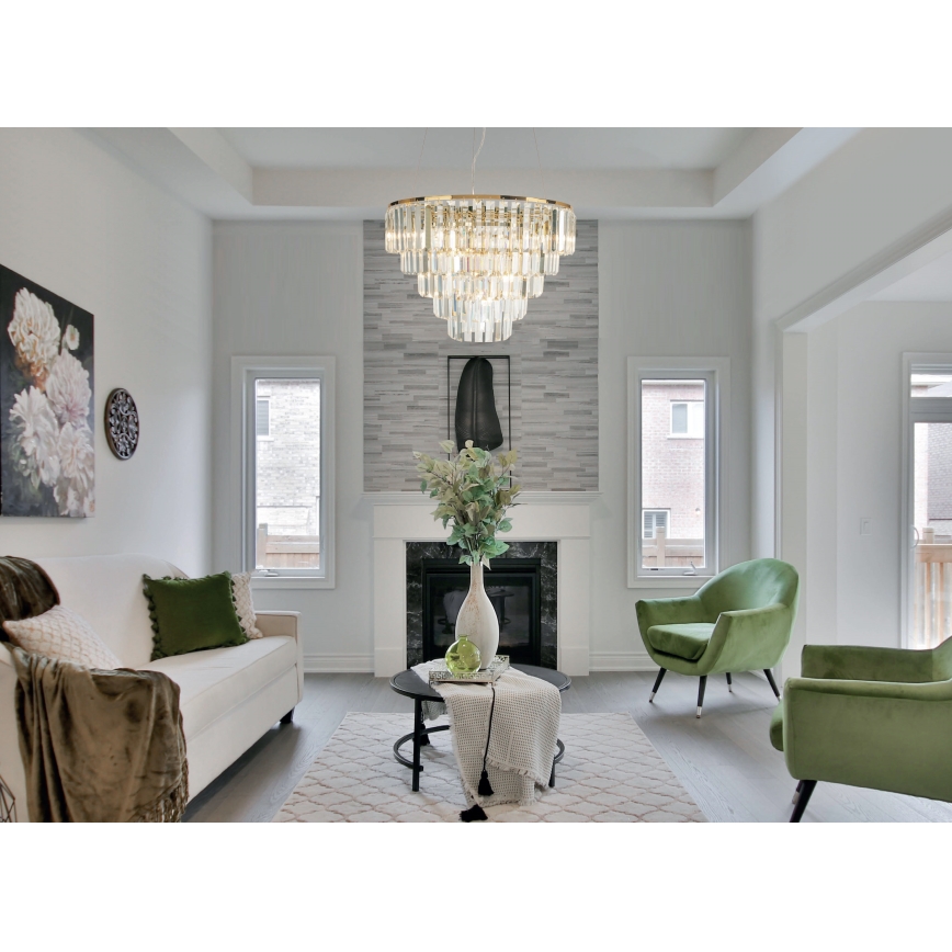 MAXLIGHT P0424 - Hanglamp aan een koord MONACO 15xG9/40W/230V diameter 60 cm goud