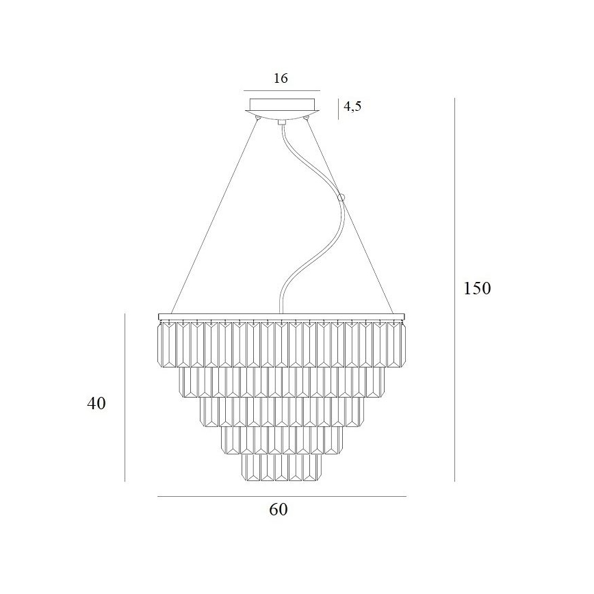 MAXLIGHT P0424 - Hanglamp aan een koord MONACO 15xG9/40W/230V diameter 60 cm goud