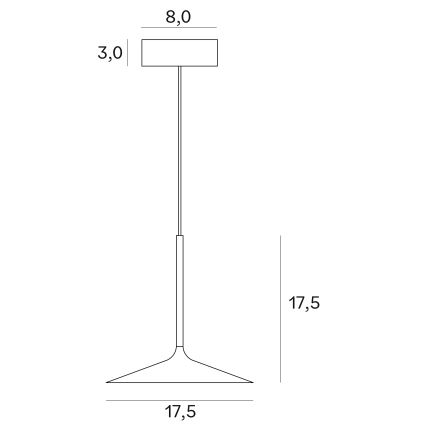 MAXLIGHT P0456 - Suspension filaire HANA LED/6W/230V d. 17,5 cm noir