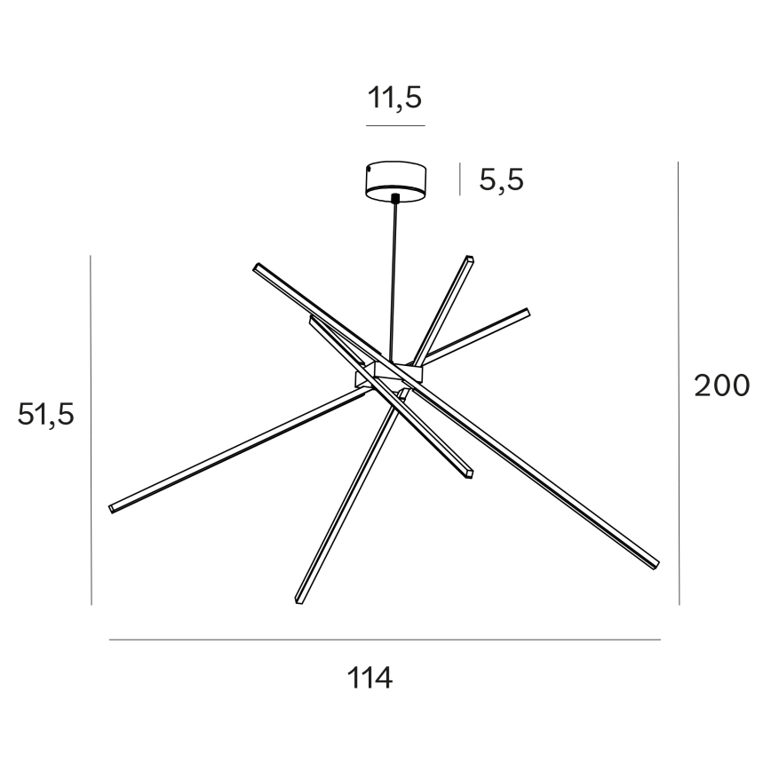 MAXLIGHT P0457 - Suspension filaire ARAIGNEE LED/33W/230V doré