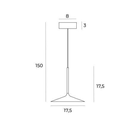 MAXLIGHT P0460 - LED Hanglamp aan een koord HANA LED/6W/230V diameter 17,5 cm goud