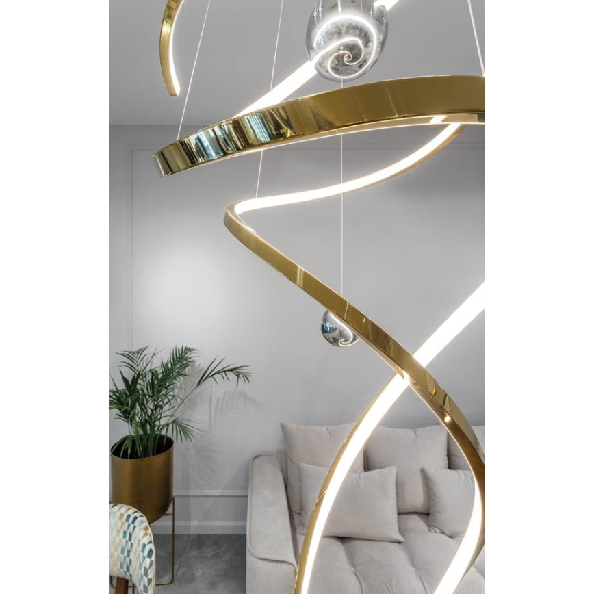 MAXLIGHT P0483D - Suspension filaire à intensité variable RITZ LED/100W/230V d. 60 cm CRI 90 laiton
