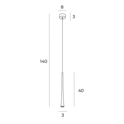 MAXLIGHT P0484 - LED Hanglamp aan een koord KOFFIE LED/7W/230V diameter 3 cm goud