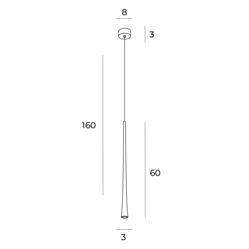 MAXLIGHT P0485 - Suspension filaire CAFE LED/7W/230V d. 3 cm doré