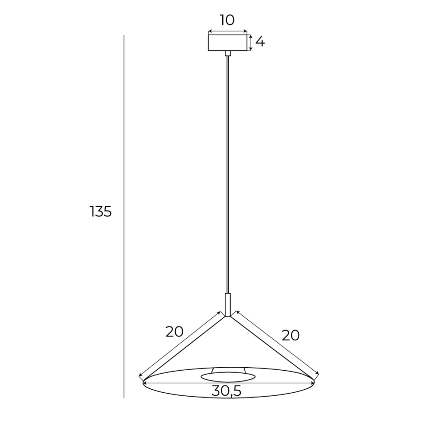 MAXLIGHT P0505 - Suspension filaire VULCANO LED/5W/230V d. 30,5 cm blanc