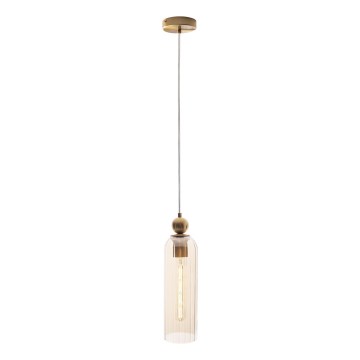 MAXLIGHT P0510 - Suspension filaire CAMPANILA 1xE27/40W/230V d. 10 cm laiton/beige
