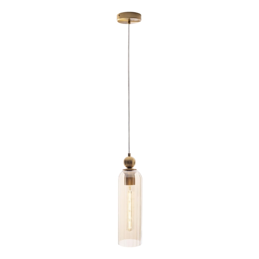 MAXLIGHT P0510 - Suspension filaire CAMPANILA 1xE27/40W/230V d. 10 cm laiton/beige