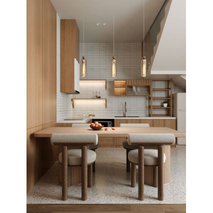 MAXLIGHT P0510 - Suspension filaire CAMPANILA 1xE27/40W/230V d. 10 cm laiton/beige