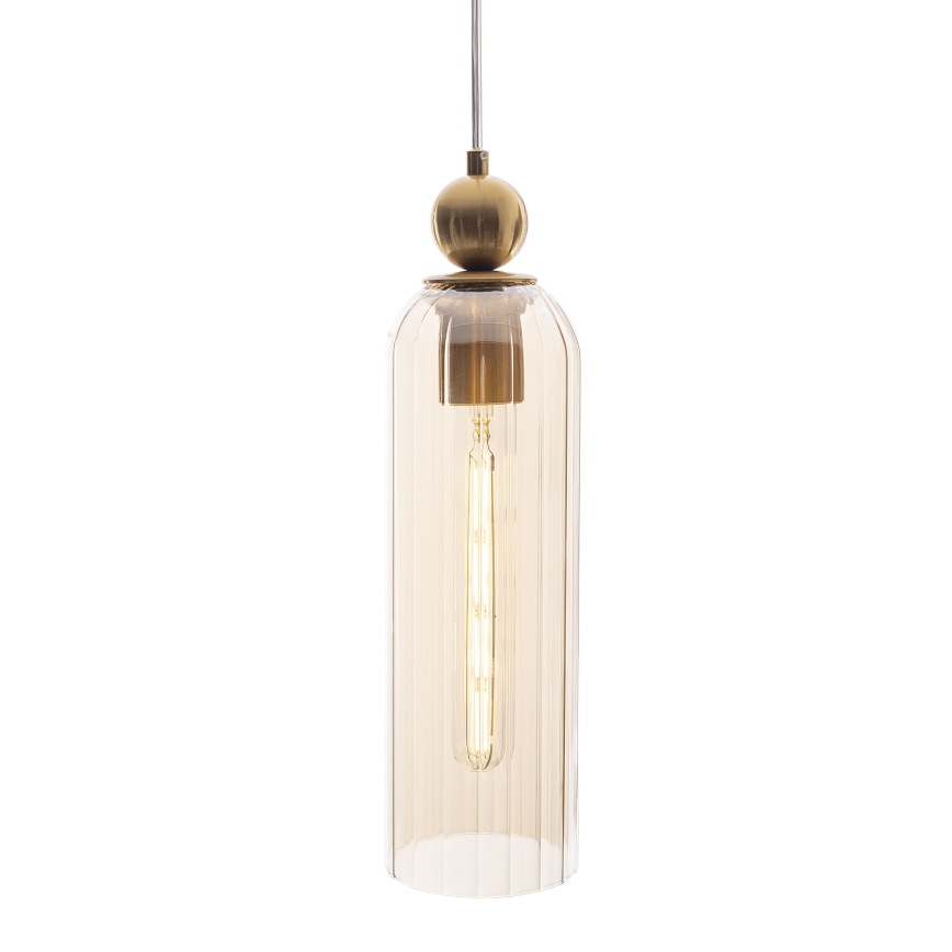 MAXLIGHT P0510 - Suspension filaire CAMPANILA 1xE27/40W/230V d. 10 cm laiton/beige