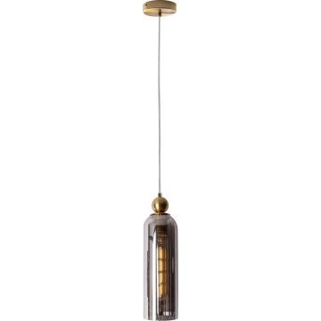 MAXLIGHT P0511 - Hanglamp aan een koord CAMPANILA 1xE27/40W/230V diameter 10 cm messing/grijs