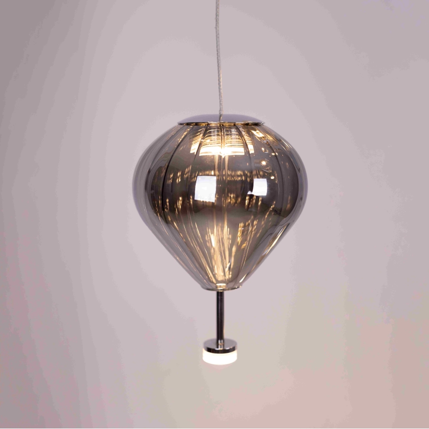 MAXLIGHT P0526D - Suspension filaire à intensité variable PALLONCINI 11xLED/6W/230V d. 45 cm transparent/beige/fumé