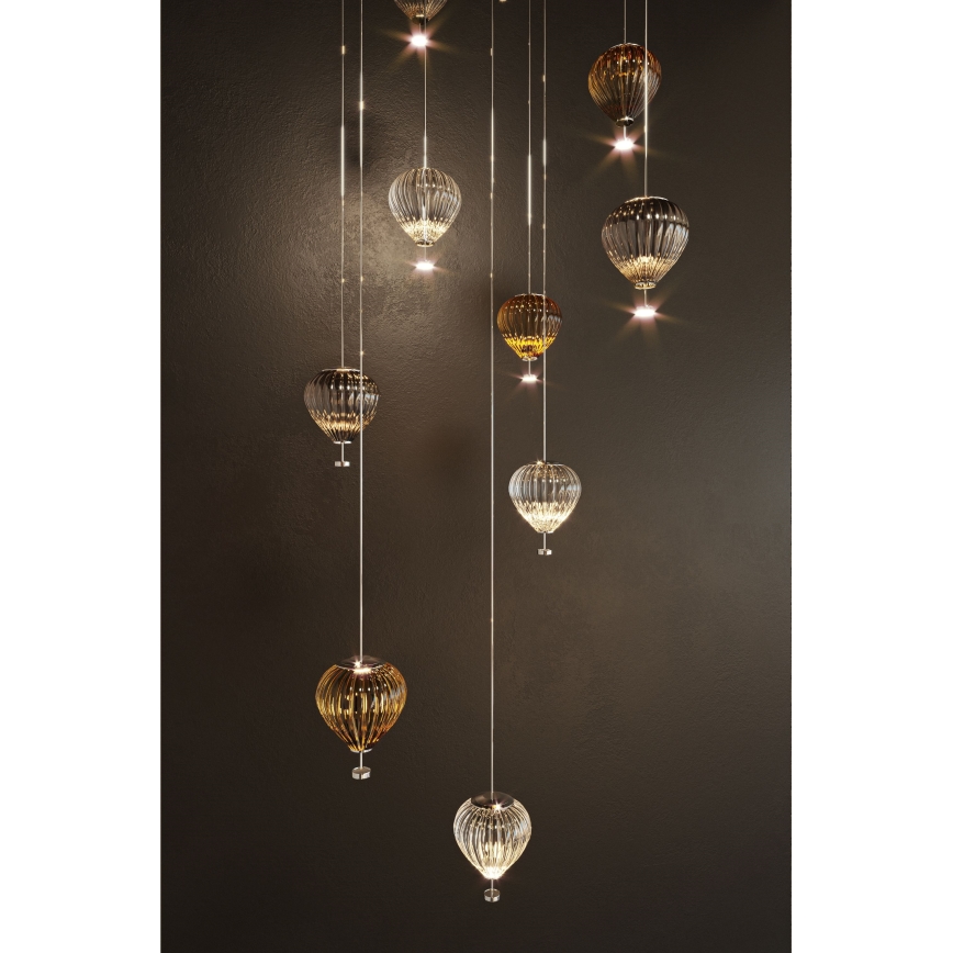 MAXLIGHT P0527 - Suspension filaire PALLONCINI 2xLED/3W/230V d. 12 cm transparent