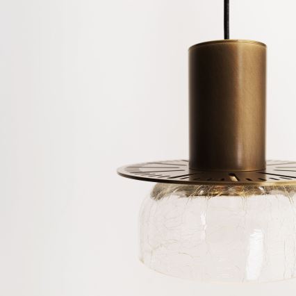 MAXLIGHT P0530 - LED Hanglamp aan een koord SIGNATURE LED/8W/230V diameter 15 cm messing/doorzichtig