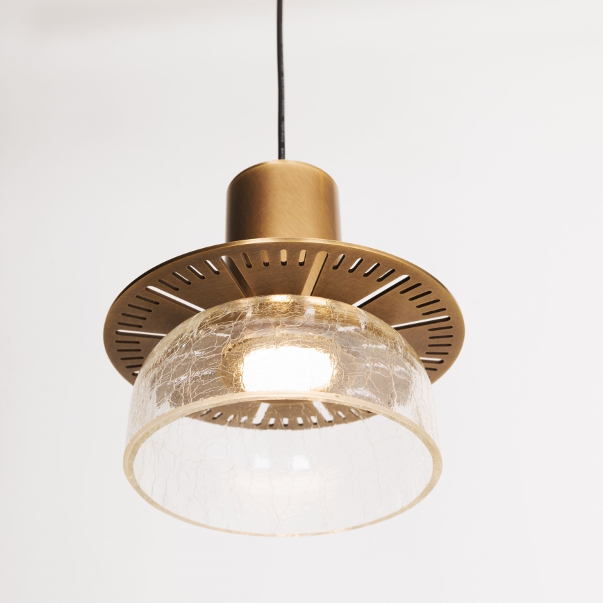 MAXLIGHT P0530 - LED Hanglamp aan een koord SIGNATURE LED/8W/230V diameter 15 cm messing/doorzichtig