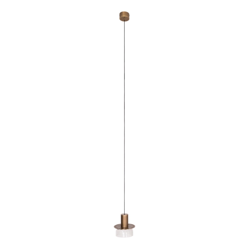 MAXLIGHT P0530 - Suspension filaire SIGNATURE LED/8W/230V d. 15 cm laiton/transparent