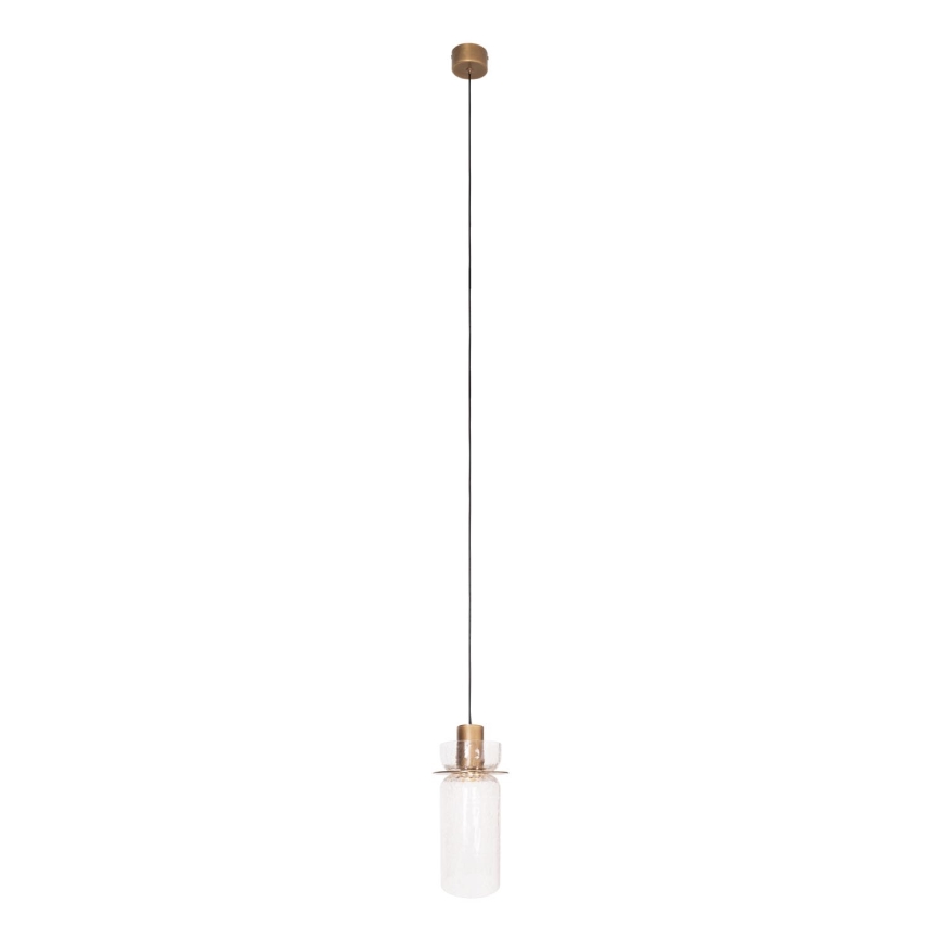 MAXLIGHT P0531 - LED Hanglamp aan een koord SIGNATURE LED/8W/230V diameter 15 cm messing/doorzichtig
