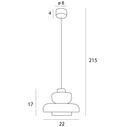 MAXLIGHT P0532 - LED Hanglamp aan een koord SIGNATURE LED/8W/230V diameter 22 cm messing/doorzichtig