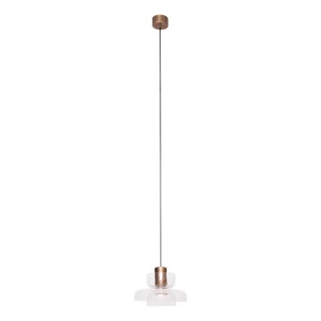 MAXLIGHT P0532 - Suspension filaire SIGNATURE LED/8W/230V d. 22 cm laiton/transparent