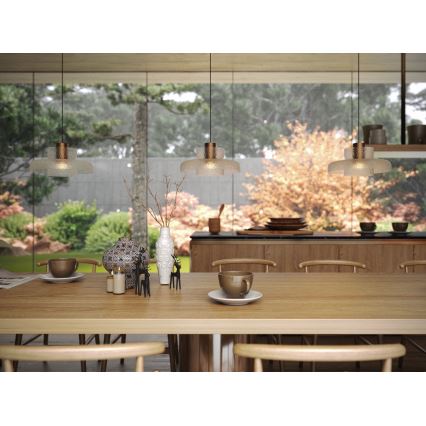 MAXLIGHT P0532 - Suspension filaire SIGNATURE LED/8W/230V d. 22 cm laiton/transparent