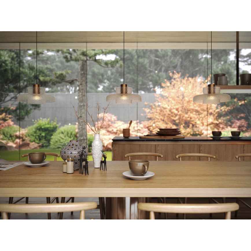 MAXLIGHT P0532 - Suspension filaire SIGNATURE LED/8W/230V d. 22 cm laiton/transparent