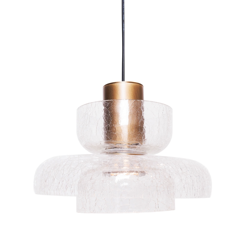 MAXLIGHT P0532 - Suspension filaire SIGNATURE LED/8W/230V d. 22 cm laiton/transparent