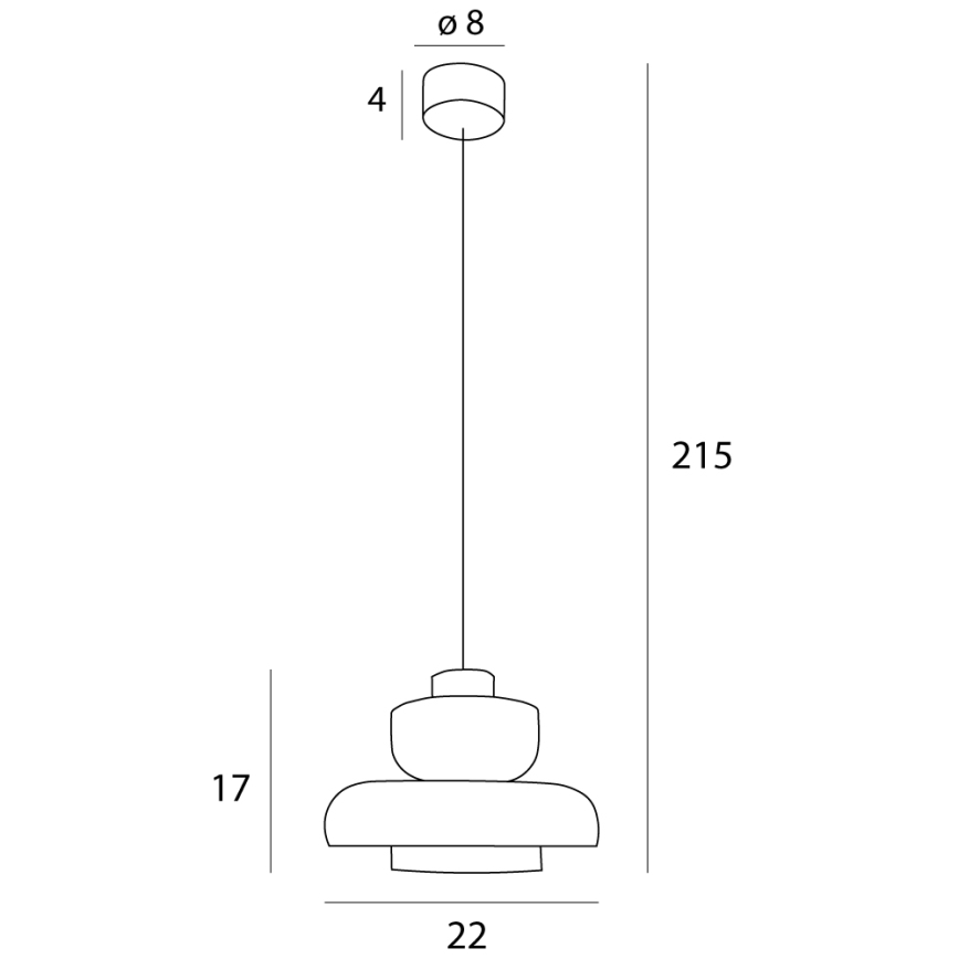 MAXLIGHT P0532 - Suspension filaire SIGNATURE LED/8W/230V d. 22 cm laiton/transparent